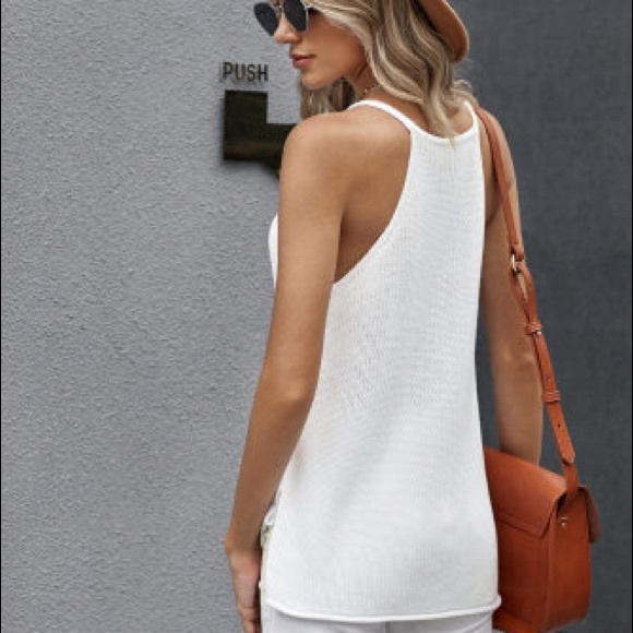 New White Keyhole Tank Top - Picture 7 of 13